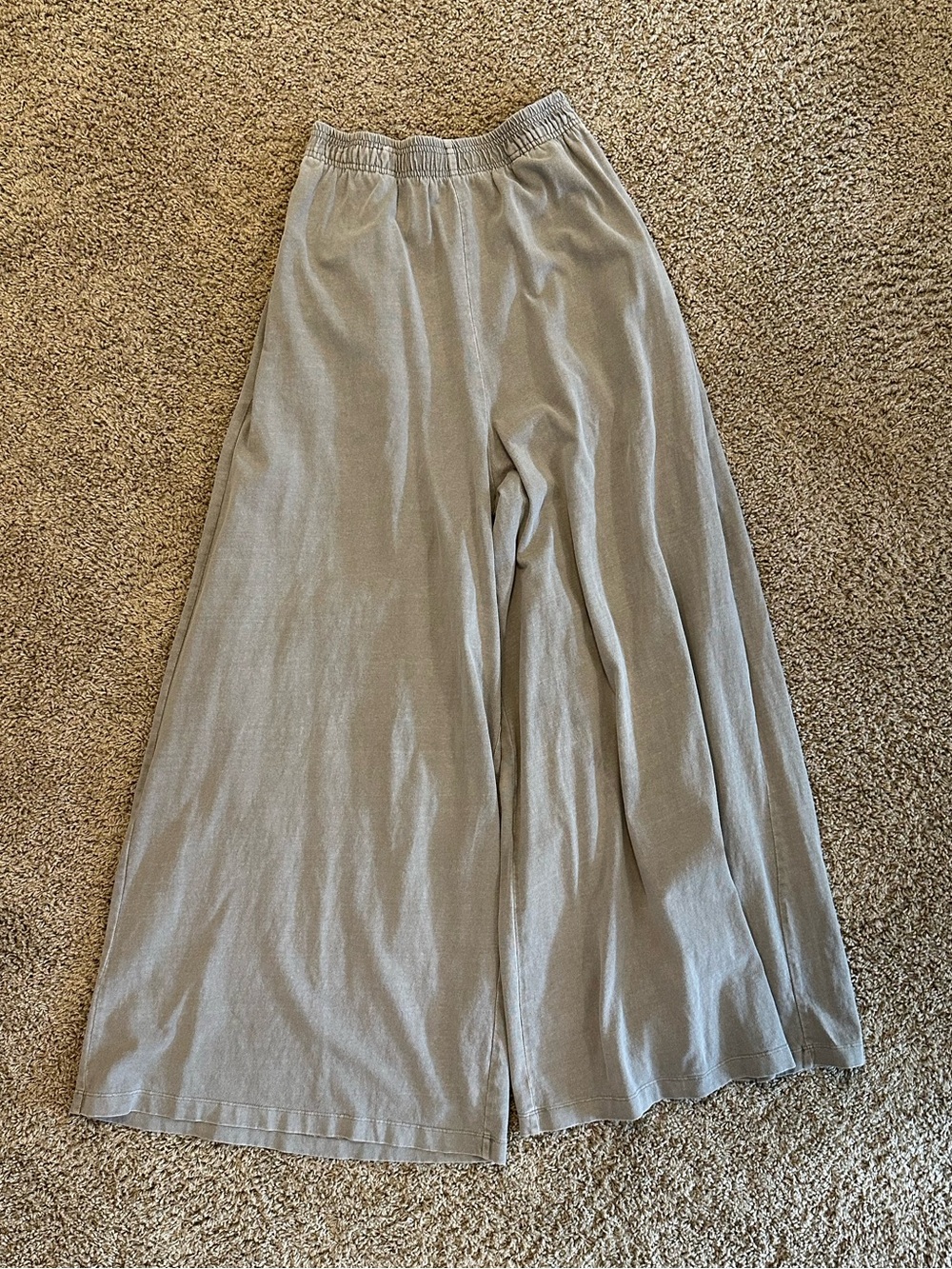 Free People Wait A Minute Wide-Leg Lounge Pants — Gray - Picture 2 of 5